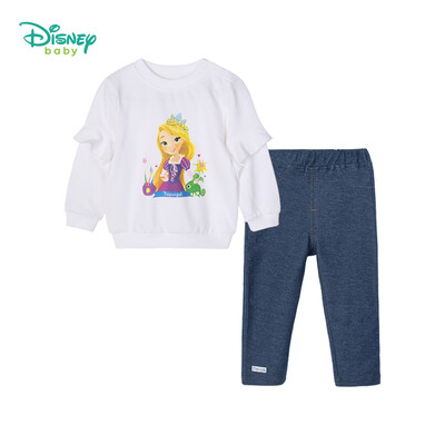 

Disney Girls Spring New Cartoon Princess Print Long Sleeve Sweater Trousers Set Baby Outing Service 191T875 Beibai 12 Months Height 80cm
