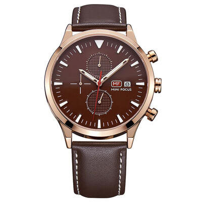 

BOFUTE Male Watches Business Watch Calendar Luminous Waterproof Genuine Leather Strap 0015G