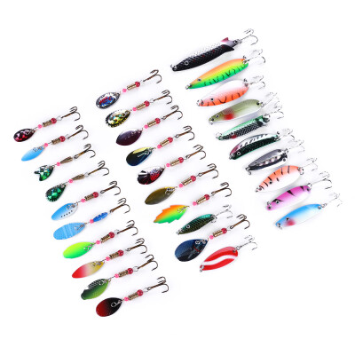 

HENGJIA 30pcs Mixed Fishing Lure Metal Spoon Hard Baits