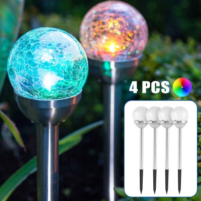 

Willstar 4PcsSet Solar Crack Ball Ground Lamp Colour Changing Outdoor Garden Path Lights