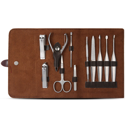 

Korea Kowell Han Kewei nail clippers imported stainless steel nail clippers personal care repair capacity combination 11 sets KF1101 brown