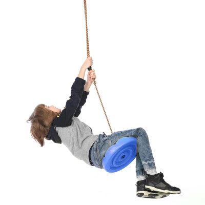 

Willstar Monkey Button Disc or Disk Swing Seat with Adjustable Silky Weatherproof Rope-Blue
