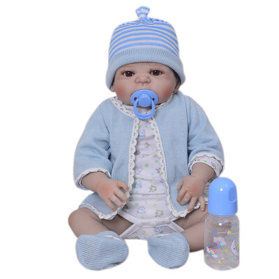 

Fashion 23 Inch Reborn Boy Babies Dolls Full Silicone Vinyl Realistic Newborn Dolls Baby Toy For Kids Xmas Gift Educational Toy