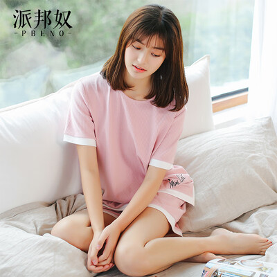 

Pabangu pajamas womens cotton short-sleeved summer 19 new Korean version can be worn outside loose leisure home service suit 70822052