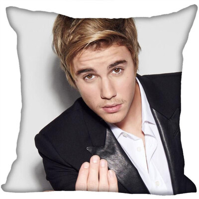 

Justin Bieber Pillow Cover Bedroom Home Office Decorative Pillowcase Square Zipper Pillow Cases Satin Fabric No Fade 35x35CM 35x35CM