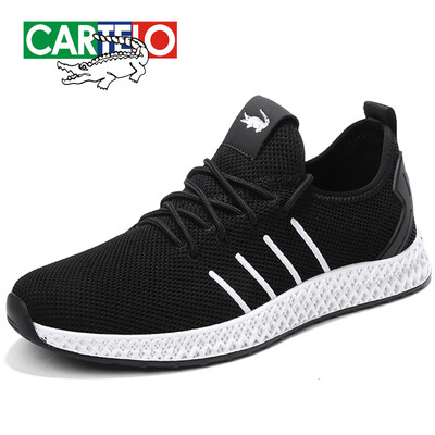 

Cartier crocodile sports casual mens shoes fashion trend breathable flying woven Korean version simple soft&comfortable 0119 black&white 43