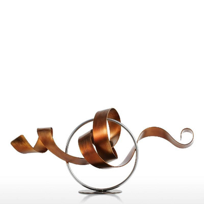 

Tooarts Circle&Ribbon Modern Sculpture Abstract Sculpture Metal Sculpture Iron Home Decor Indoor-Outdoor Decor