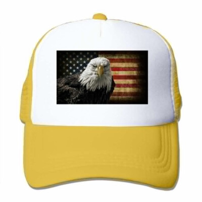 

Grand Bald Eagle American Flag Fashion Baseball Cap for Men&Women Adjustable Mesh Trucker Hat