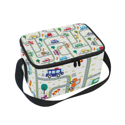 

ALAZA Lunch Box Insulated Lunch Bag Large Cooler Cars On The Road Tote Bag