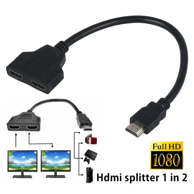 

Willstar HDMI Port Male to Female 1 Input 2 Output Splitter Cable Adapter Converter 1080P