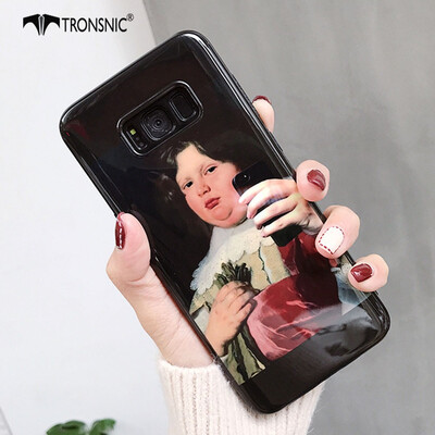 

TRONSNIC Funny Selfie Phone Case for Samsung Galaxy S8 S8 Plus Black Case Shiny Silicone Fat Girl Cover Hot
