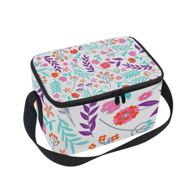 

ALAZA Lunch Box Floral Colorful Insulated Lunch Bag Large Cooler Tote Bagfor Men Women