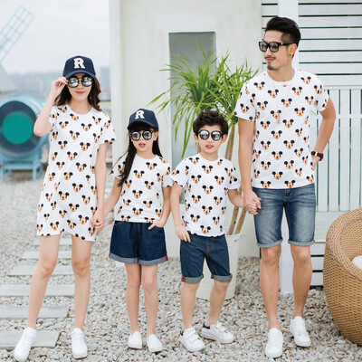 

Family matching mother daughter father son dad mommy&me clothes family look girls korean clothing couple women summer dress