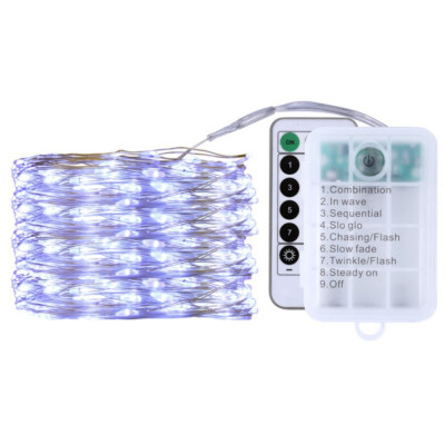 

10 Meters 100 Lights Colored Copper Wire Battery Lights Waterproof Battery Box With Remote Control