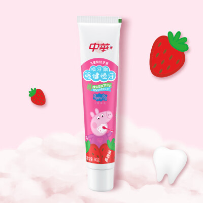 

Chinese ZHONGHUA childrens anti-mite toothpaste strawberry flavor 60g 7-13 years old tooth period strong permanent teeth