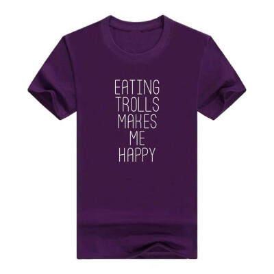 

Eating Trolls Makes Me Happy - Popular Quote Men Cotton T-Shirt