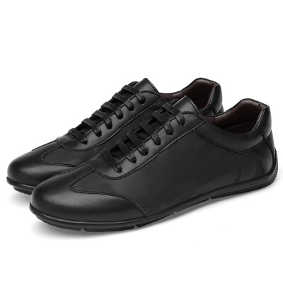 

Autumn new mens casual shoes small black shoes light flat round head repair wear shoes men