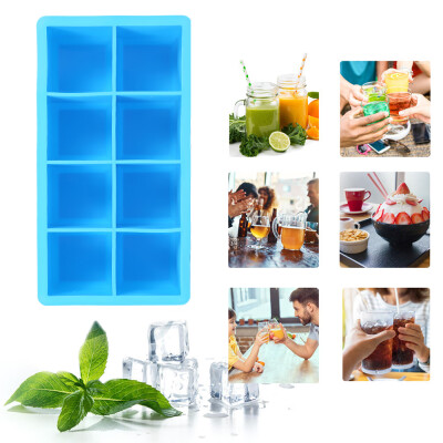 

Ice Cube Tray 8 Extra Large Square Food Grade Jumbo Ice Cube Moulds Whiskey USA