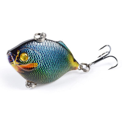 

Mini VIB Fishing Lures with Treble Hooks 3D Eyes Lifelike Fishing Bait Artificial Hard Bait Lure
