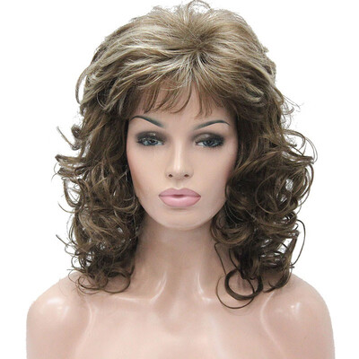 

StrongBeauty 18" Long Wavy Light Brown Highlighted Full Synthetic Wig COLOUR CHOICES
