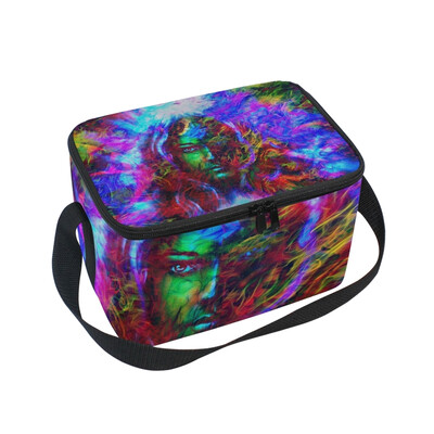 

ALAZA Lunch Box Insulated Lunch Bag Large Cooler Tote Bag Abstract Colorful Woman for Men Women Girls Boys