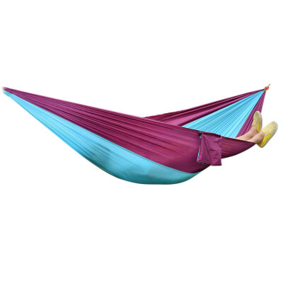 

2 Person Hammock Assorted Color Portable Parachute Nylon Fabric for Indoor Outdoor Use