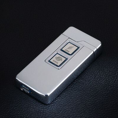 

USB Rechargeable Electronic Hit Fire Machine Windproof Dual-purpose Flameless Metal Smoking Cigarette Lighters