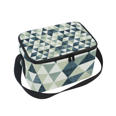 

ALAZA Lunch Box Insulated Abstract Triangle Lunch Bag Large Cooler Tote Bag for Men Women