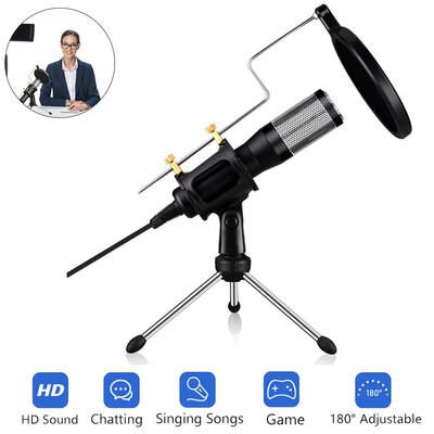 

Willstar USB Microphone Wired Condenser Microphone Studio Mic w Stand Clip for PC Laptop