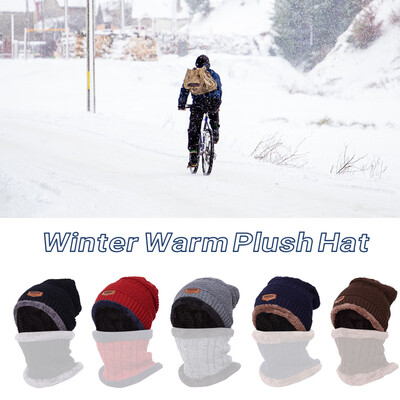 

Warm Knit Beanie Winter Plush Hat Women Men Sports Head Warmer Hiking Camping Cycling Skull Cap Outdoor Sports Equipment