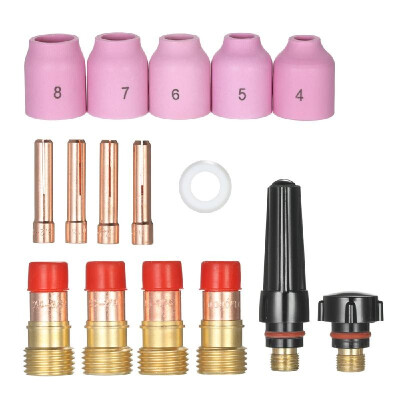 

16pcsset TIG Welding Torch Accessories Kit Alumina Nozzle Cups Collets Body Back Cup for TIG WP-171826 Series