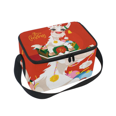 

ALAZA Lunch Box Insulated Lunch Bag Large Cooler Christmas Llama Character Tote Bag