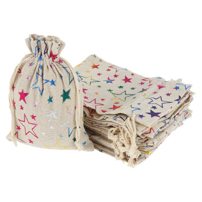 

Willstar 20PCS-Stars 20PCS Christmas Bag Natural Pouch Drawstring Burlap Jute Sack Jewelry Gift Wedding