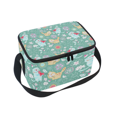 

ALAZA Lunch Box Insulated Colorful Cats Lunch Bag Large Cooler Tote Bagfor Men Women