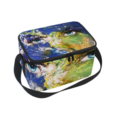

ALAZA Lunch Box Insulated Lunch Bag Large Cooler Tote Bag Earth Eyes for Men Women Girls Boys