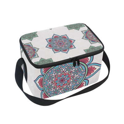 

ALAZA Insulated Lunch Box Vintage Floral Lunch Bag for Men Women Portable Tote Bag Cooler Bag