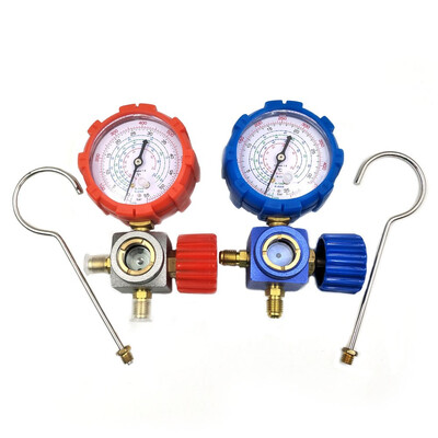 

R134 R410a R22 R404a Manifold Gauge High Low Pressure Gauge Without hose red&blue