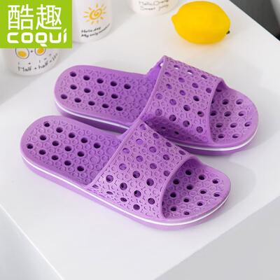 

Cool fun Coqui couple home bathroom light simple soft elastic casual slip bath slippers womens purple 39 CQ5661