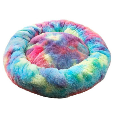 

Round Plush Cat Bed Pet House Soft Fluffy Long Plush Cat Mat Round Dog Bed For Small Dogs Cats Nest Winter Warm Sleeping Bed Mat