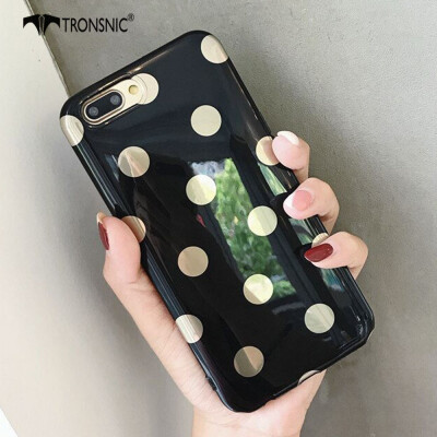 

Tronsnic Polka Dots Phone Case for iPhone X  Soft Gold Dots Case White Black Luxury Cover Capa