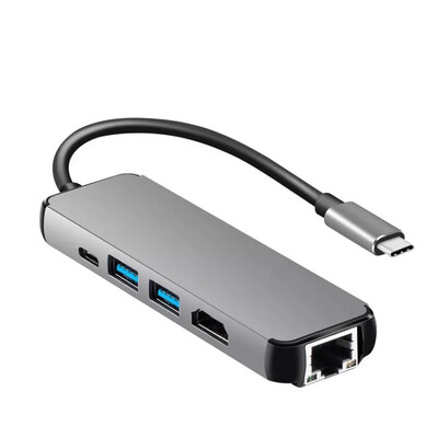 

Type-c to hdmi Gigabit network card hub4in1 extended notebook usb-c multi-function converter