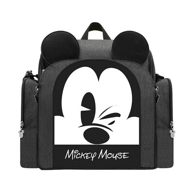 

Disney Disney Mummy bag multi-function mobile dining chair bag baby seat back milk bag maternal&child package single shoulder mother bag gray