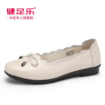 

Healthy foot middle&old aged elegant soft&comfortable light set foot flat bottom mother shoes J911216001 beige 38