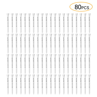 

Pack of 80 White Wooden Golf Tees with Striped Scale 83mm