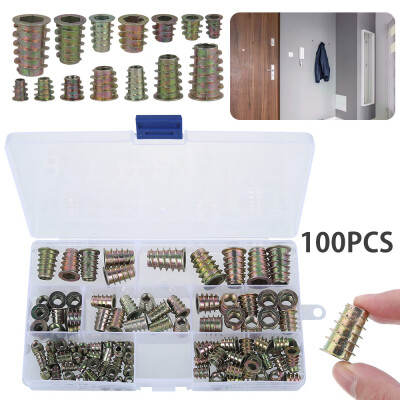 

Willstar 100PCS Threaded Wood Insert Nuts M4 M5 M6 M8 M10 Hex Drive Screw Fixings Type US