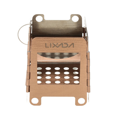 

Lixada Portable Stainless Steel Lightweight Folding Wood Stove Pocket Stove Outdoor Camping Cooking Picnic Backpacking Stove