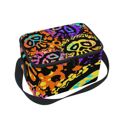 

ALAZA Lunch Box Insulated Lunch Bag Large Cooler Funny Halloween Skull Tote Bag