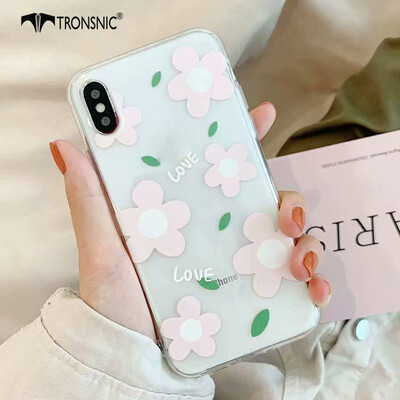 

TRONSNIC Flowers Love Phone Case for iPhone XS MAX Relief Soft TPU Case Transparent Covers Fashion