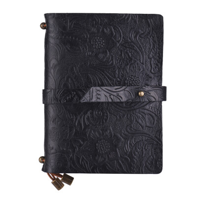 

Leather Vintage Embossed Pattern Travel Journal Notebook Lined Blank Grid Paper Diary Refillable Notepad Gift for Men & Women Sket