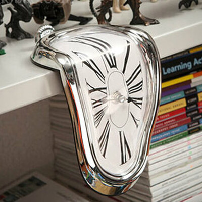 

Roman Numerals Melting Clock Stylish Desktop Melting Table Clock Right Angle L-shaped Home Decor Clocks